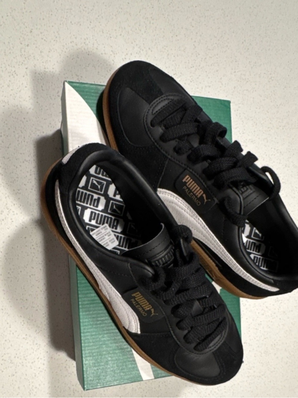 PUMA Palermo Lth Black Feather Grey Gum Women’s Sneaker 397647-03